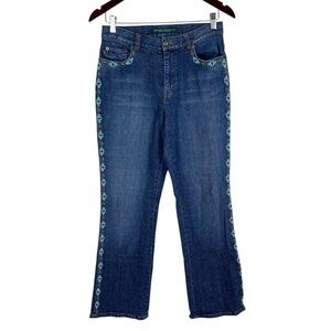 Vintage Ralph Lauren Jeans Turquoise Beaded Women’s Size 4 Aztec Western Boho